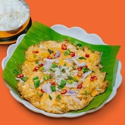 ไข่ข้นไข่มดแดงทรงเครื่อง  -  Creamy Omelet With Ant Eggs