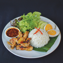 K14- ข้าวหน้าไก่ย่าง จิ้มแจ่ว (Roasted Chicken with Rice)
