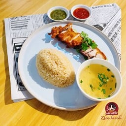 -ข้าวมันไก่ทอด+หมูกรอบ-