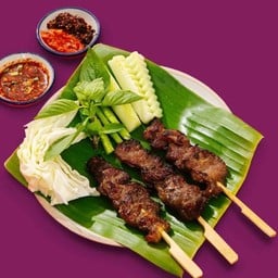 คอหมูปลาร้าย่าง  -  Grilled Pork With Fermented Fish Sauce
