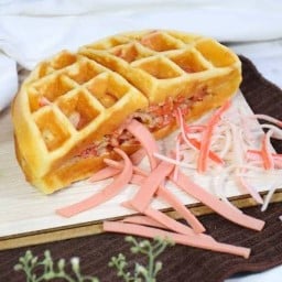 ขนม วาฟเฟิล ไส้ทะลักByครัวบ้านเรา