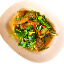 เนื้อปลากะพง ผัดคื่นฉ่าย