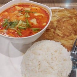 ชุดข้าวไข่เจียวกุ้งสับ+ต้มยำทะเลน้ำข้น