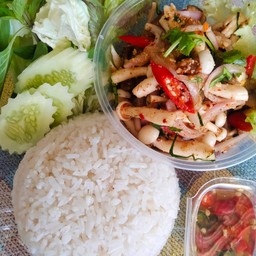 ชุดข้าวลาบเห็ดรวม