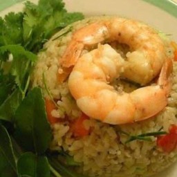 ข้าวผัดแกงเขียวหวานกุ้ง