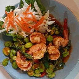 ผัดสตอกุ้งสด