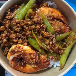 พริกหยวกหมูสับ กุ้ง