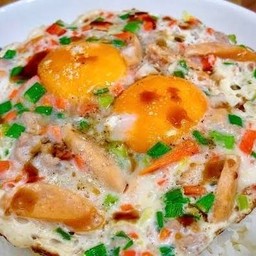 ไข่ดาวทรงเครื่อง ใส่เครื่องได้ ทุกอย่าง (ไข่1ฟอง