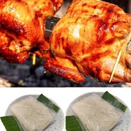 ไก่หมุนย่าง 1ตัว+ ข้าวเหนียว2ห่อ