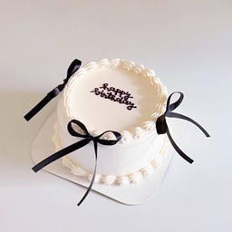 black ribbon cake (เพิ่มชื่อได้)