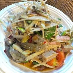 ตำลาวกุ้งสด+หมูยอ