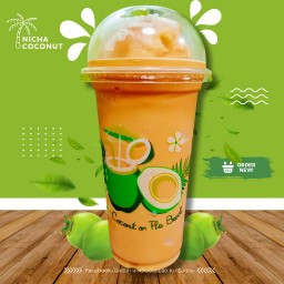 ชาไทย มะพร้าวปั่นนมสด