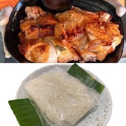 ไก่หมุนครึ่งตัว+ข้าวเหนียว 1ห่อ