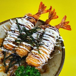 Ebi Katsu Rice (ข้าวหน้ากุ้งทอดสไตล์ญี่ปุ่น)