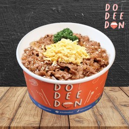 ข้าวหน้าเนื้อสัน + ไข่หวาน