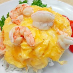 ข้าวหน้าไข่ข้นกุ้ง