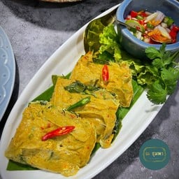 ห่อหมก ใบเหลียงปลาน้ำดอกไม้ (ชุด3ห่อ) + พริกน้ำปลา