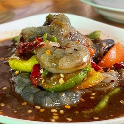 ตำกุ้งสดปลาร้านัวๆๆ(ไม่มีเส้นมะละกอ)