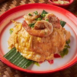 ข้าวไข่ข้น กุ้งกระเทียม