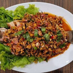 ปลากะพงลุยสวน