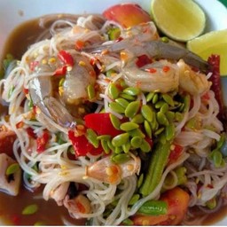 ตำซั่วปูปลาร้ากุ้งสด