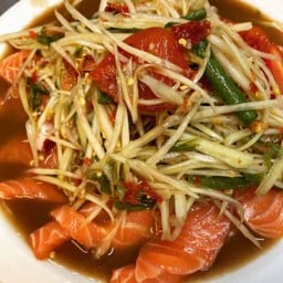 ตำแซลม่อนกุ้งสด