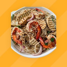 ยำขนมจีนกุ้งหมูยอ