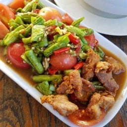 ตำถั่วหมูการอบ