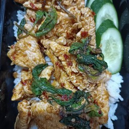 ข้าวกระเพราไก่ชิ้น