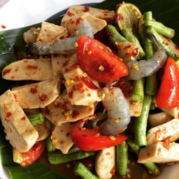 ตำเหลากุ้งสดหมูยอ-ปลาร้า