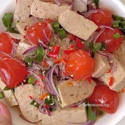 ยำวุ้นเส้นหมูยอ+ไข่แดง