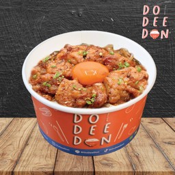 ข้าวไก่คาราเกะซอสแจ่ว + ไข่ดองโชยุ