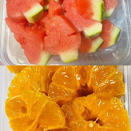 [เซตสุดฮิต] แตงโมคว้านเม็ด 600 กรัม + ส้มสายน้ำผึ้งหวานๆ คว้านเม็ด