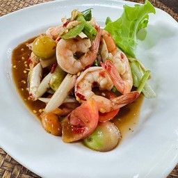 ตำไหลบัวกุ้งลวก