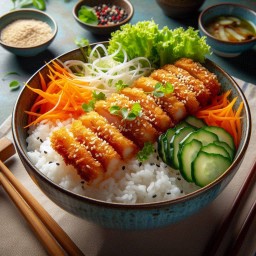 ข้าวหน้าปลาดอลลี่ทอด Crispy Pangasius Dolly fish with Rice