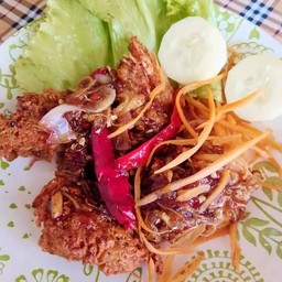 กุ้งราดซอสมะขาม(กับข้าว)
