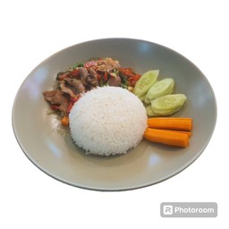 ข้าว+ผัดกะเพราเนื้อ