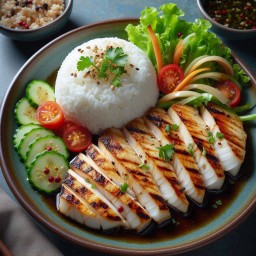 ข้าวหน้าปลาดอลลี่ย่าง Grilled Pangasius Dory fish fillet with Rice