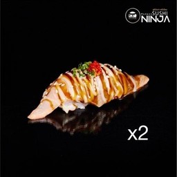 ซูชิแซลมอนบราวน์เทอริยากิ 2 ชิ้น
