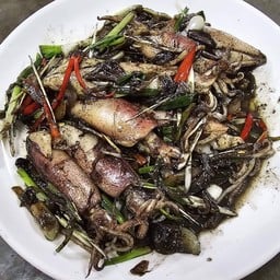 หมึกผัดน้ำดำ