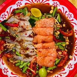 ตำแซลม่อน กุ้ง