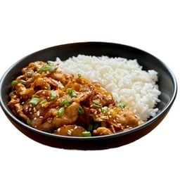 ข้าวหน้าสันคอหมูสไลด์ซอสญี่ปุ่น