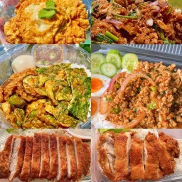 ข้าวไข่เจียว น้ำพริก หมูทอด ไก่ทอด ยำไก่แซ่บ เกี๊ยวกล้วยทอด และ กาแฟ By baebi cookhouse
