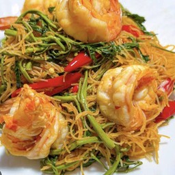 หมี่กะเฉดกุ้งสด