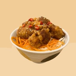 ข้าวหน้าไก่ทอดซอสนันบัน แถมซุปมิโสะฟรี!