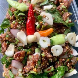 ชุดก้อยเนื้อมะนาว+อ่อมหมูลด1อย่าง