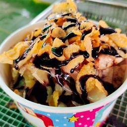 กล้วยปิ้งคอนเฟลกราดช๊อกโกแลต น้ำราดโบราณ (ไม่มีมะพร้าว)