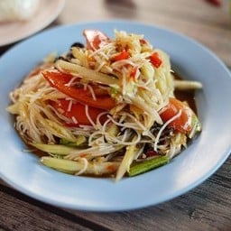 Northeastern style spicy papaya salad and vermicelli