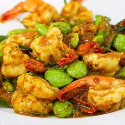 ผัดเผ็ดสะตอกุ้ง