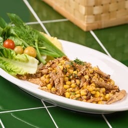 ลาบข้าวโพดปลากรอบ